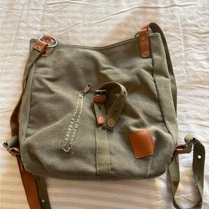 Olive Green Canvas Shoulder Bag